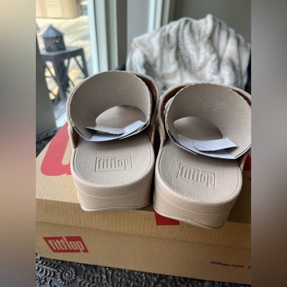 FITFLOP SHIMMA GLITTER TOE POST SANDALS GOLD METALLIC 8 - Picture 11 of 12